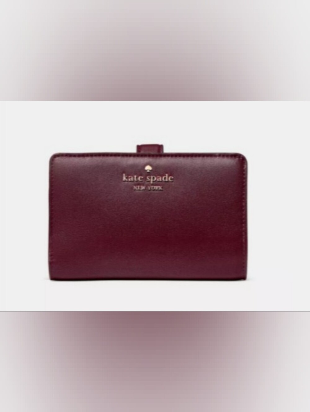 NWT Kate Spade Bifold Leather Wallet With Floral Interior In Color Grenasche